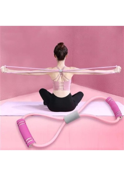 Pembe Tarzı Elastik Çekme Halatı Yoga Ekipmanları Göğüs Genişletici Ev Iki Renkli Göğüs Genişletici Sekiz Kelimeli Omuz Güzellik Sırt Cihazı (Yurt Dışından)
