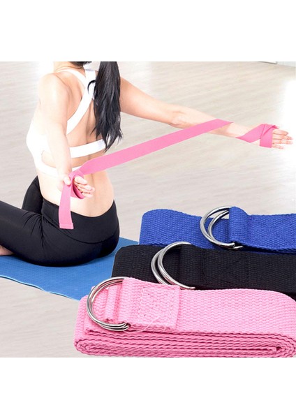 Mavi Stil 0,8 cm Yoga Kayışı Ayarlanabilir D-Ring Tokası ile Dayanıklı Pamuk Egzersiz Kayışları Pilates Kemer Yoga Fitness Için Esneme Bandı (Yurt Dışından) modelleri