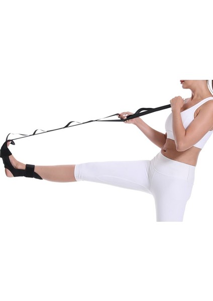 Siyah Stil Yardımcı Ayak Bileği Sedye Kayış Gerginlik Bandı Eğitim Kemeri Yoga Bantları Yoga Esneme Bandı Yoga Kayışı Bacak Bağlama Kemeri (Yurt Dışından) fırsatları