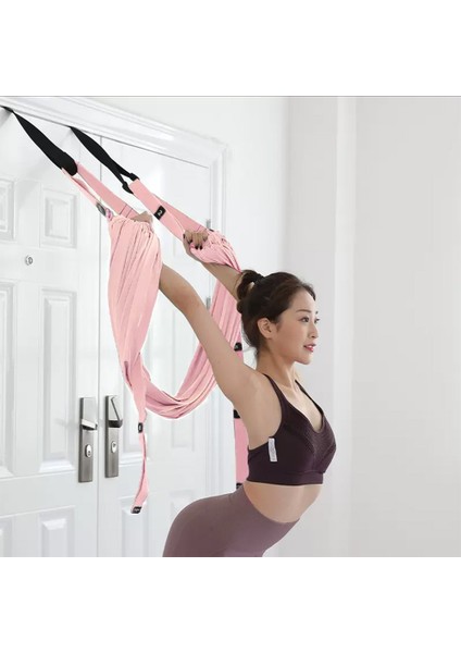 Pembe Tarzı Hava Yoga Halatı Ev Açık Omuz Açık Geri Yoga Elastik Bant Asılı Kapı Yoga Halatı (Yurt Dışından)