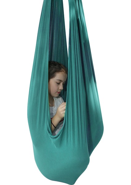 Yeşil Stil 1 Adet Mavi Hamak Kapalı Terapi Salıncak Özel Ihtiyaçları Olan Çocuklar Için Lycra Snuggle Salıncak Sarılın Hamak Çocuklar Için 80*120CM (Yurt Dışından)