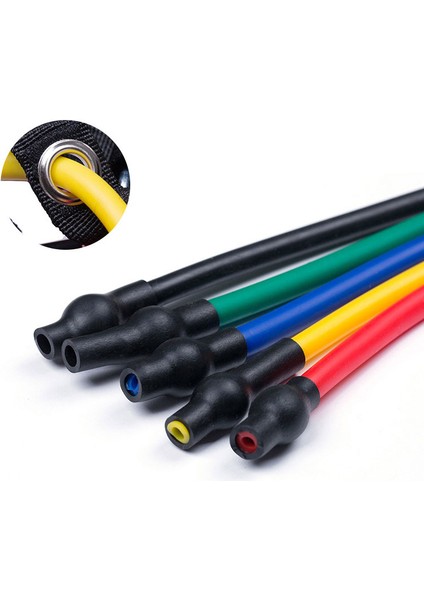 Mavi Stil 120 cm Spor Direnç Bantları Kolları ile Yoga Spor Salonu Çekme Halatı Egzersiz Ev Eğitim Genişletici Fitness Ekipmanları Elastik Bantlar (Yurt Dışından)