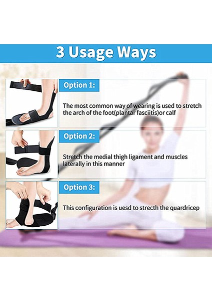 Siyah Stil 1 Adet Yoga Esneklik Esneme Bacak Sedye Kayışı Bale Tezahürat Dans Jimnastik Eğitmeni Yoga Esneklik Bacak Esnek Kemer (Yurt Dışından)