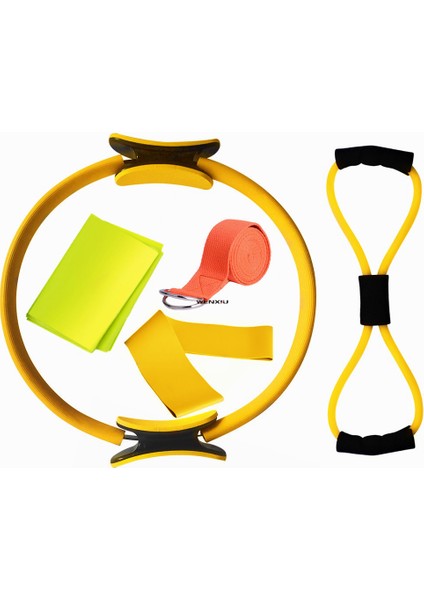 No.4 Stili Basit Yoga Daire Kaymaz Tatsız Pilates Halkası Çekme Havlusu Esnek Kemer Şekil Ralli Direnci Ev Spor Salonu 5 Adet (Yurt Dışından) fiyatları