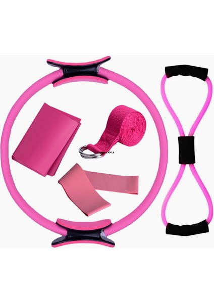 No.4 Stili Basit Yoga Daire Kaymaz Tatsız Pilates Halkası Çekme Havlusu Esnek Kemer Şekil Ralli Direnci Ev Spor Salonu 5 Adet (Yurt Dışından) modelleri