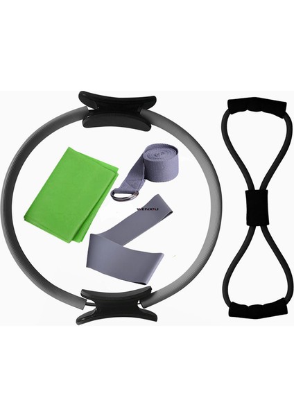 No.4 Stili Basit Yoga Daire Kaymaz Tatsız Pilates Halkası Çekme Havlusu Esnek Kemer Şekil Ralli Direnci Ev Spor Salonu 5 Adet (Yurt Dışından) fırsatları