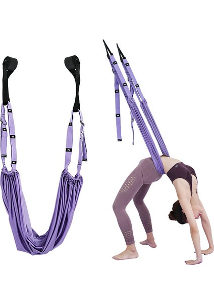 Mor Tarzı Yoga Hamak Uçan Salıncak Hava Yoga Ipi Streç Bacak Böler Fitness Eğitimi Için Pratik Elastik Streç Çubuk Yoga Kemerleri (Yurt Dışından) indirimleri