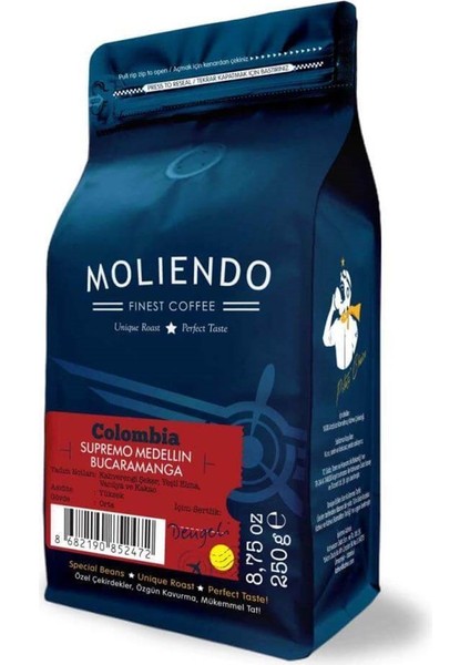 MOLIENDO 250gr COLOMBİA SUPREMO MEDELİN ÇEKİRDEK KAHVE