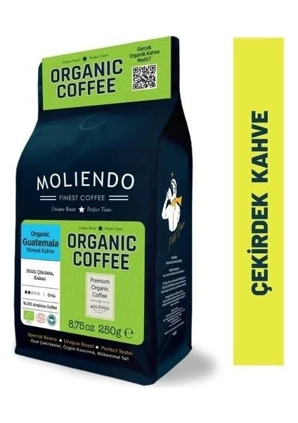 Moliendo Organik Guatemala Yörsel Kahve (Çekirdek Kahve) 250 g