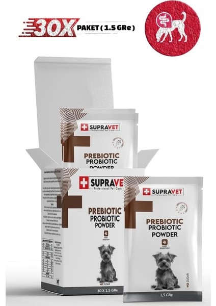 Probiyotik, Köpek Besin Toz Takviyesi 30X1,5 gr