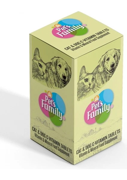 Pets Family Kedi&Köpek C-vitamin Tablet 75 Adet