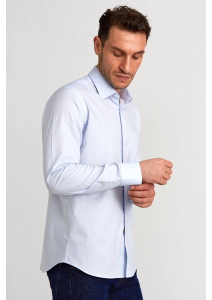 Erkek Regular Fit Klasik Gömlek Gri GM23Y231174_D55