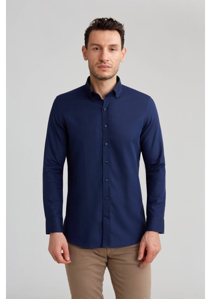 Modern Fit Lacivert Erkek Gömlek GMARS0422300213_D39