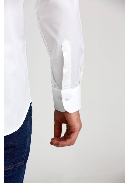 Regular Fit Beyaz Basic Klasik Erkek Gömlek GM23K232071_D01 fiyatları