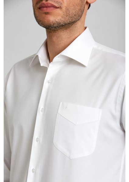 Regular Fit Beyaz Basic Klasik Erkek Gömlek GM23K232071_D01 fırsatları