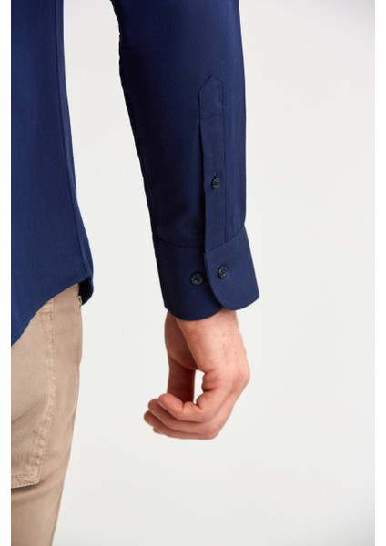 Modern Fit Lacivert Erkek Gömlek GMARS0422300213_D39 modelleri