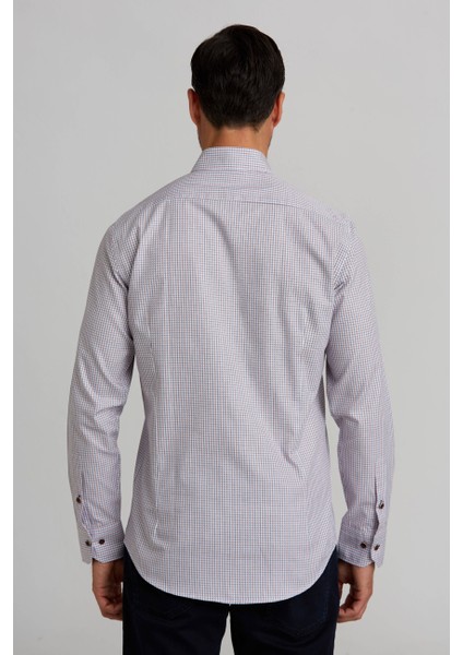 Modern Fit Paşa Yaka Düğmeli Spor Bordo Erkek Gömlek GMKRA0122300200_D25 fiyatları