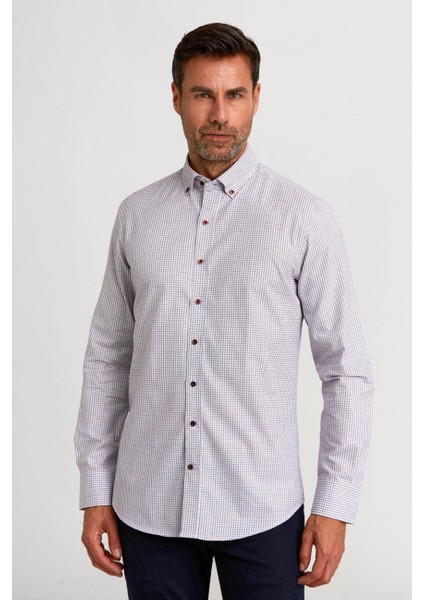 Modern Fit Paşa Yaka Düğmeli Spor Bordo Erkek Gömlek GMKRA0122300200_D25 modelleri