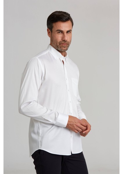 Regular Fit Beyaz Klasik Erkek Gömlek GMKLS0922300112_D01 indirimleri
