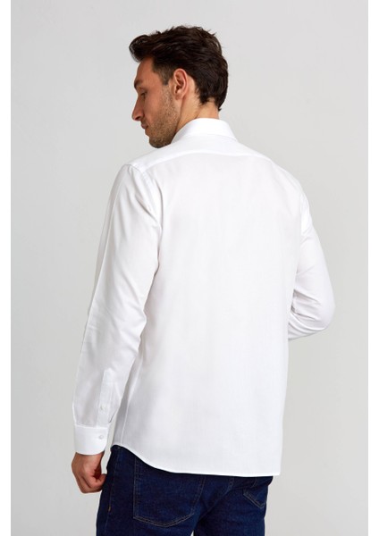 Regular Fit İtalyan Beyaz Erkek Gömlek GM23K232078_D01