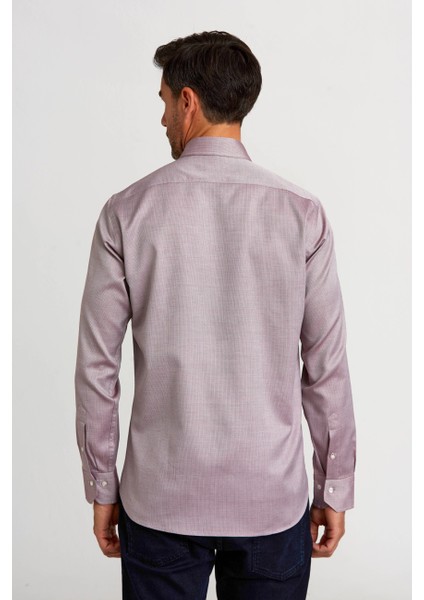 Regular Fit Paşa Yaka Kırmızı Spor Erkek Gömlek GM23K232017_D24