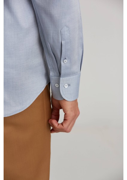Regular Fit Gri Klasik Erkek Gömlek GM23K232047_D55