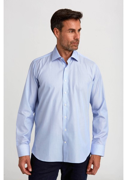 Platinium Regular Fit Mavi Erkek Gömlek PLTG008_D35