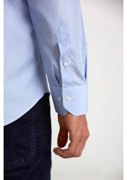 Platinium Regular Fit Mavi Erkek Gömlek PLTG008_D35
