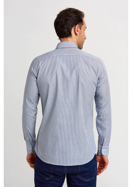 Regular Fit Lacivert Klasik Erkek Gömlek GM23K232013_D39