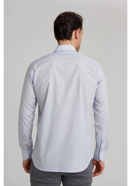 Regular Fit Gri Klasik Erkek Gömlek GM23K232074_D55