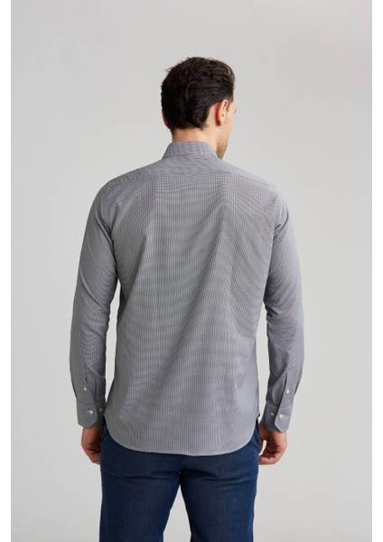 Regular Fit Siyah Erkek Gömlek GM23K232030_D99
