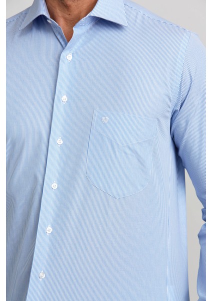 Regular Fit Mavi Klasik Erkek Gömlek GM23K232013_D35