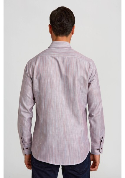Modern Fit Dik Yaka Kiremit Erkek Gömlek GMDGR0122300211_D26 fiyatları