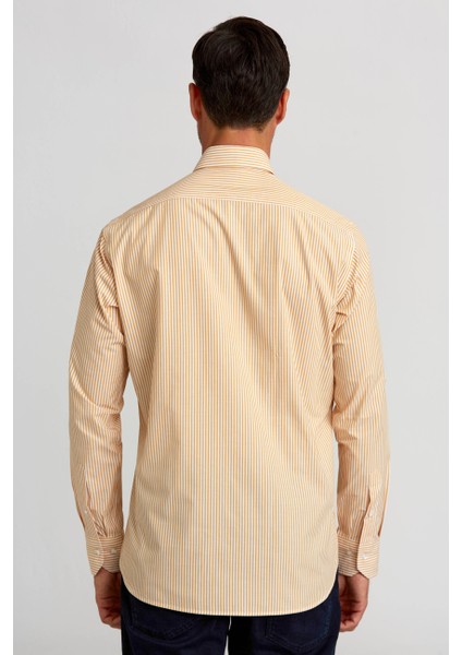 Regular Fit Paşa Yaka Düğmeli Hardal Erkek Gömlek GMCZG3PS22400003_D19 fiyatları