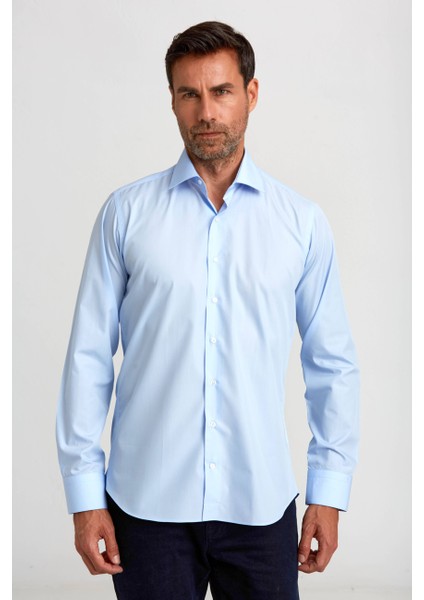 Regular Fit Açık Mavi Klasik Erkek Gömlek GMKLS0922300111_D33