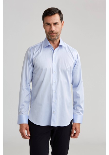 Platinium Regular Fit Mavi Erkek Gömlek PLTG006_D35