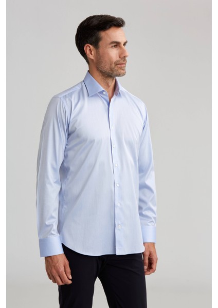 Platinium Regular Fit Mavi Erkek Gömlek PLTG006_D35 fırsatları