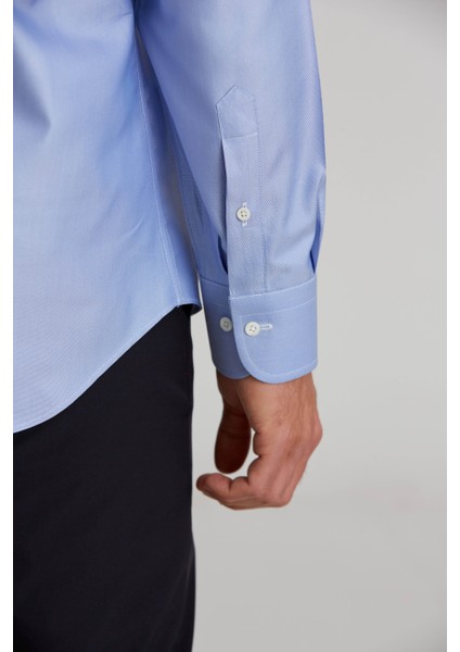Platinium Regular Fit Mavi Erkek Gömlek PLTG007_D35