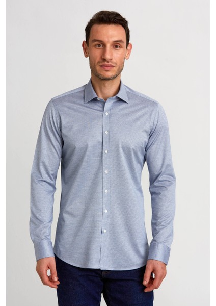Platinium Regular Fit Mavi Erkek Gömlek PLTG017_D39
