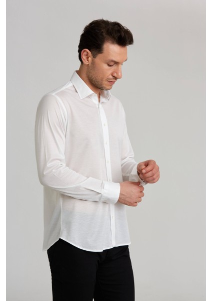 Platinium Regular Fit Lacivert Beyaz Gömlek PLTG014_D01