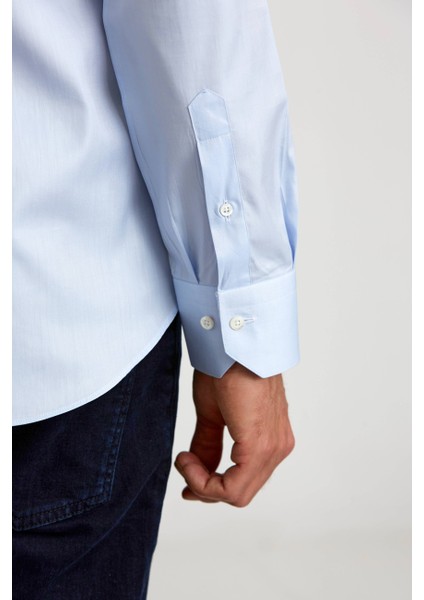 Platinium İtalyan Kumaş Regular Fit Mavi Erkek Gömlek PLTG005_D35 modelleri