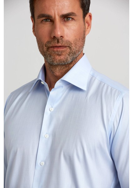 Platinium İtalyan Kumaş Regular Fit Mavi Erkek Gömlek PLTG005_D35 indirimleri