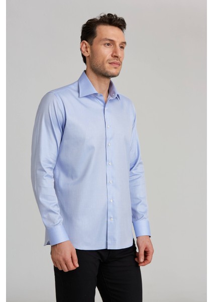 Platinium Regular Fit Koyu Mavi Erkek Gömlek PLTG003_D36