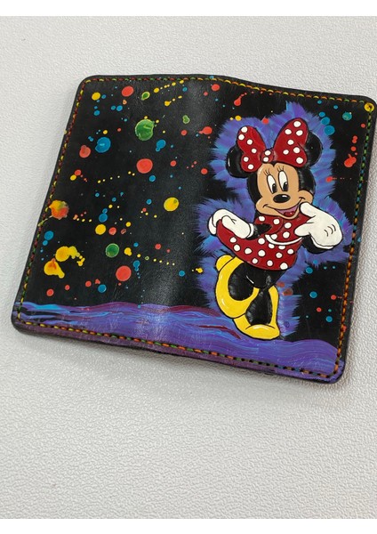 Minimaouse Desenli Deri Uzun Kadin Cuzdan