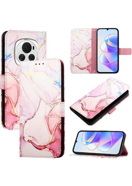 Onur Için Kılıf Sihirli 6 5g Mermer Desen Kickstand Pu Deri Cüzdan (Yurt Dışından)