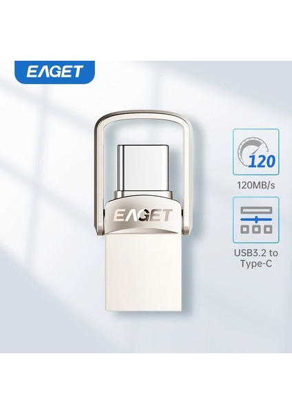 CU20 64Gb.Usb 3.2 ve Type-C Girişli Tüm Telefonlara İphone 15/16 Serisine Samsung Xiaomi Huawei Oppo Uygun Süper Hızlı Usb Flash Bellek Otg Çift Giriş Metal Sağlam ve Orginal
