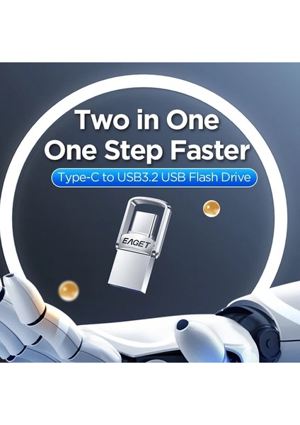 CU20 64Gb.Usb 3.2 ve Type-C Girişli Tüm Telefonlara İphone 15/16 Serisine Samsung Xiaomi Huawei Oppo Uygun Süper Hızlı Usb Flash Bellek Otg Çift Giriş Metal Sağlam ve Orginal