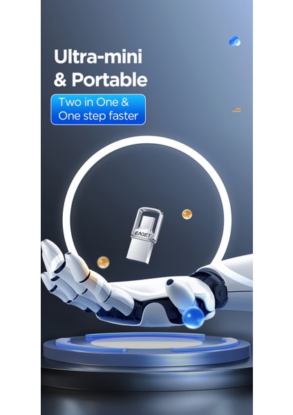 CU20 64Gb.Usb 3.2 ve Type-C Girişli Tüm Telefonlara İphone 15/16 Serisine Samsung Xiaomi Huawei Oppo Uygun Süper Hızlı Usb Flash Bellek Otg Çift Giriş Metal Sağlam ve Orginal