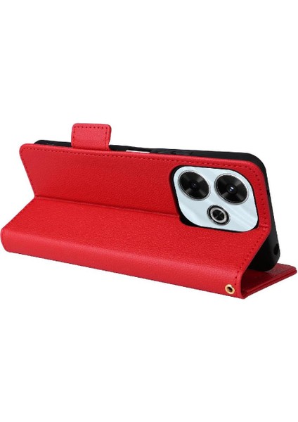 Xıaomı Poco M6 4g Manyetik Yan Toka Cüzdan Pu Deri Için Flip Case (Yurt Dışından)