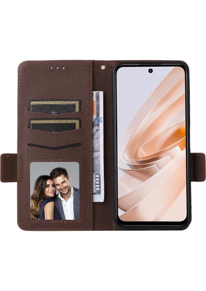 Xıaomı Poco M6 4g Manyetik Yan Toka Cüzdan Pu Deri Için Flip Case (Yurt Dışından)